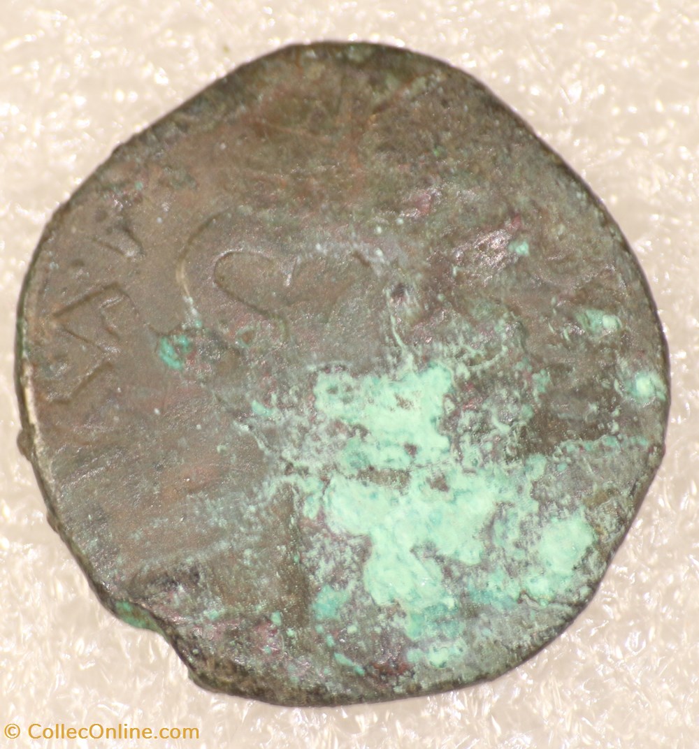 TIBERE - CAESAR EN CONTREMARQUE monnaies antiques romaines republicaines imperiales tibere caesar en contremarque
