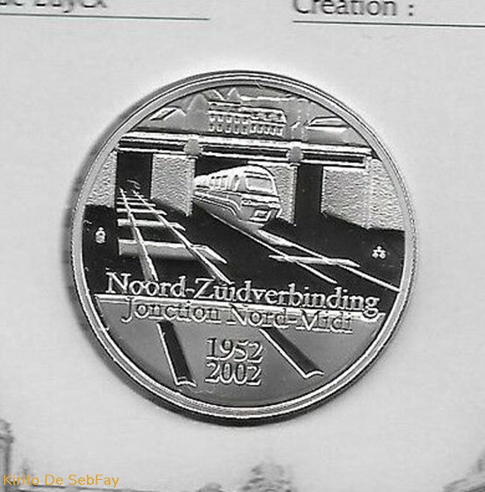 Belgique - 10 euros - Jonction Nord-Midi Bruxelles 1952-2002 monnaies a belgique 10 euros jonction nord midi bruxelles 1952 2002