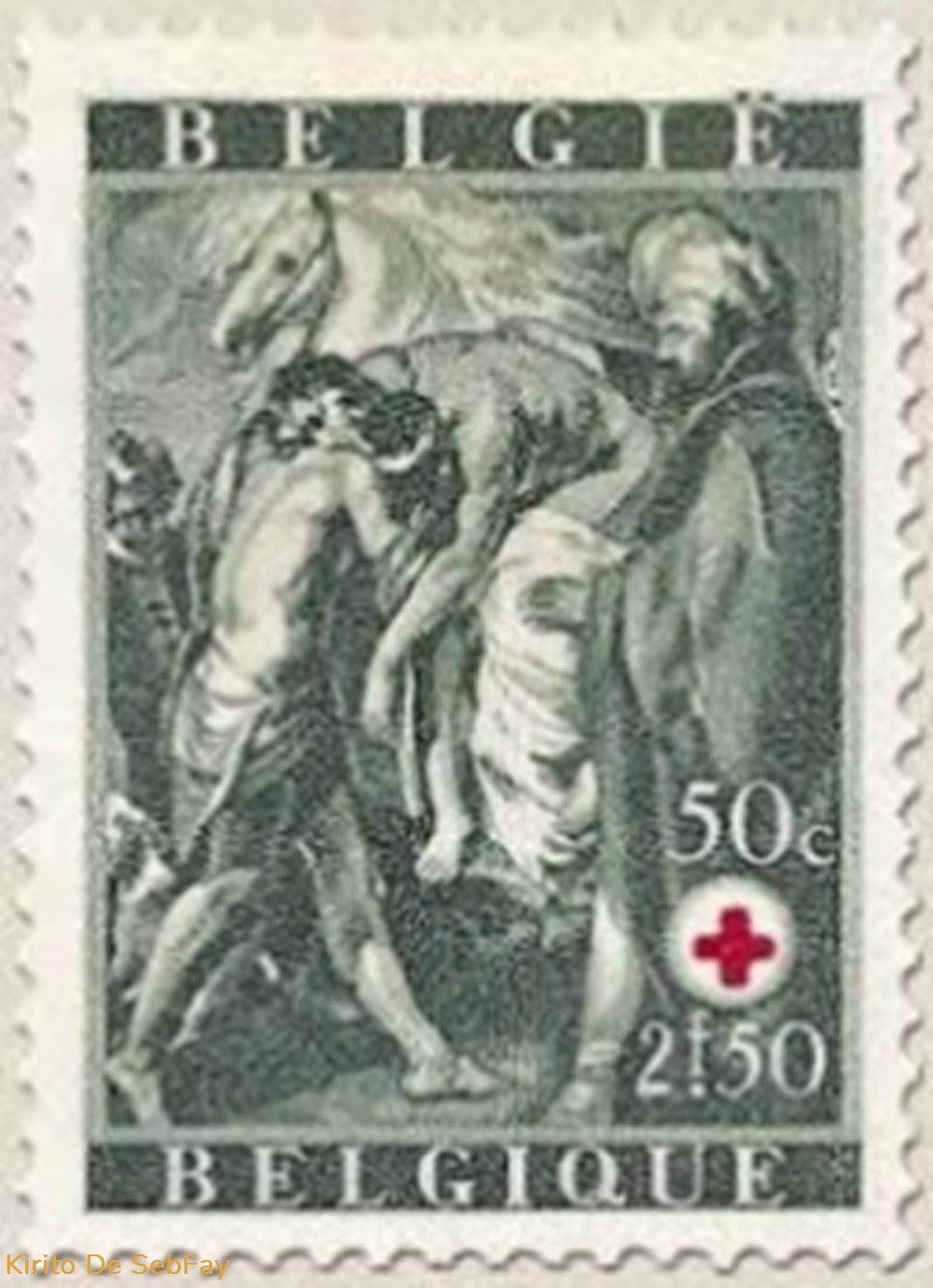 BELGIQUE - CROIX ROUGE - 1944 - 50c 2f50 timbres belgique croix rouge 1944 50c 2f50