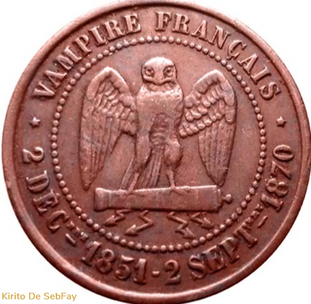 Médaille SATIRIQUE Cu 27, type A “Éclairs et cigarette” 1870 Schw.A1a monnaies monde france medaille satirique cu 27 type a eclairs et cigarette 1870 schw a1a