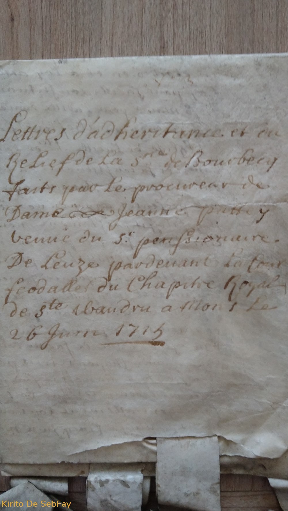 Lettre pour le Chapitre de Sainte Waudru, à Mons le 26 juin 1715 documents anciens lettre pour le chapitre de sainte waudru a mons le 26 juin 1715
