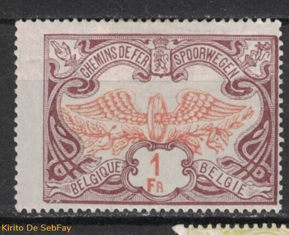 BELGIQUE - CHEMIN DE FER - 1902 - 1FR timbres belgique chemin de fer 1902 1fr