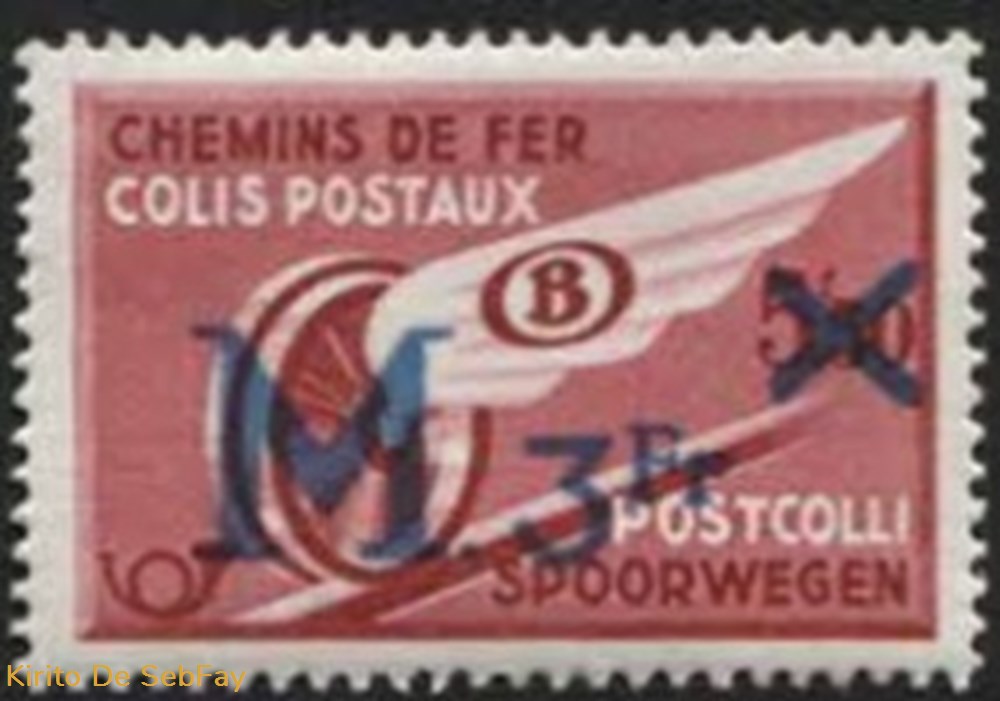 BELGIQUE - CHEMIN DE FER COLIS POSTAUX - 3F - 1939 timbres belgique chemin de fer colis postaux 3f 1939