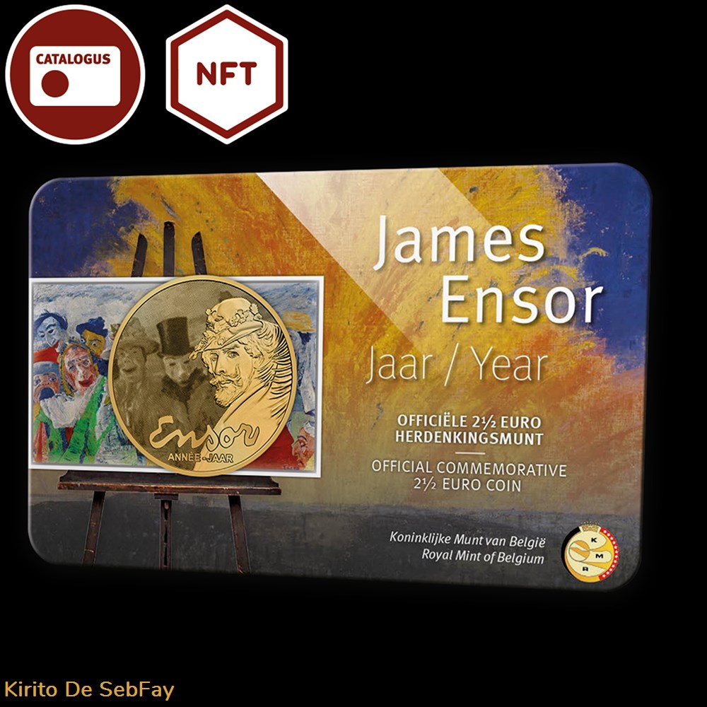 monnaies piece de 2 5 euros belgique 2024 annee james ensor bu dans une coincard fl