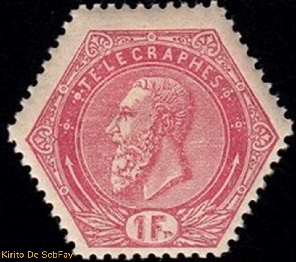 BELGIQUE - Timbre télégraphe - 1871 - 1Fr timbres belgique timbre telegraphe 1871 1fr