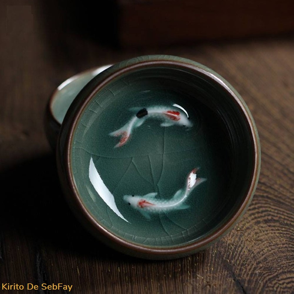 art table argenterie service cafe tasses mugs tasse a the chinoise en porcelaine craquelee de la region de longquan