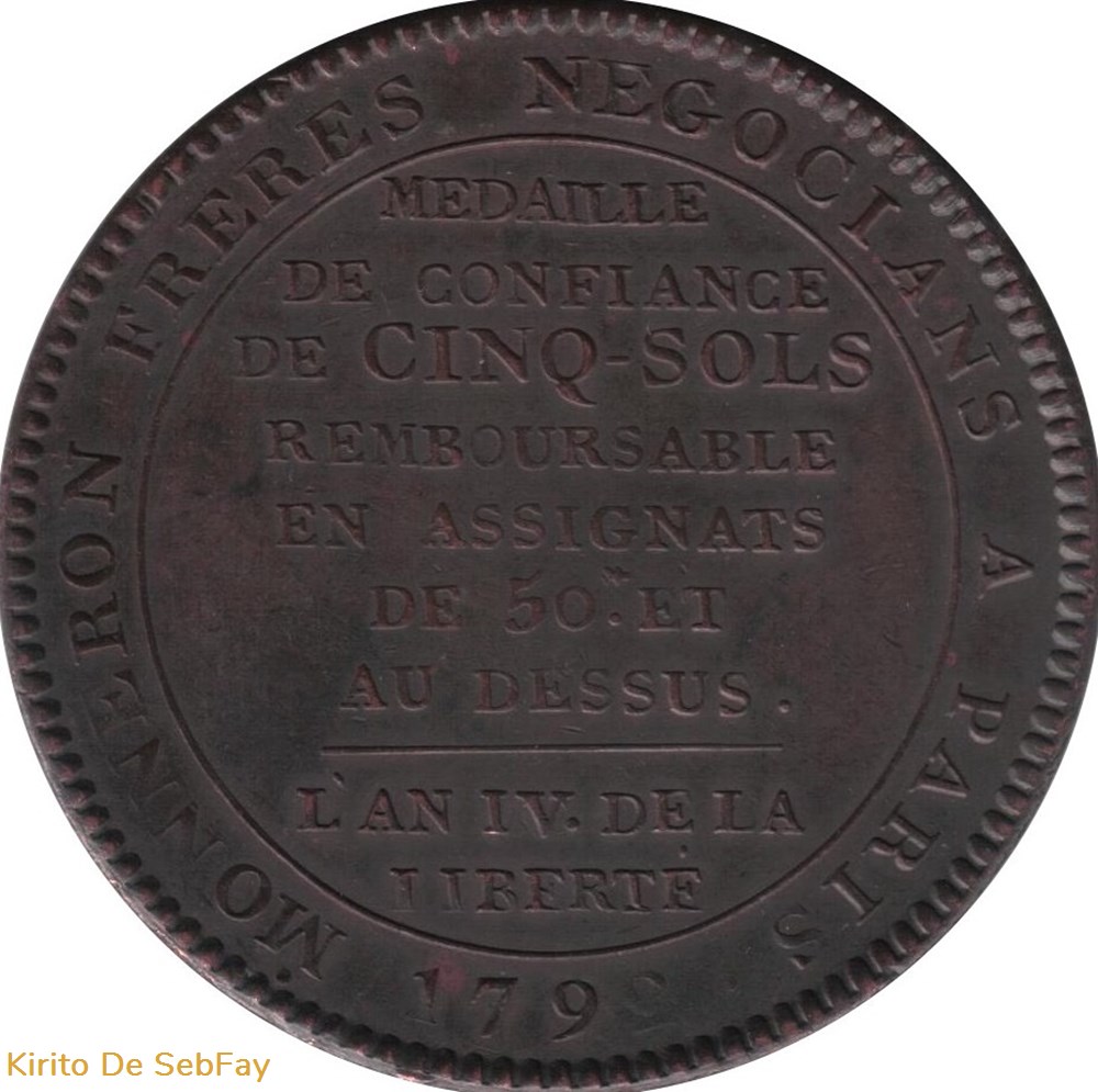 MONNERON CINQ-SOLS monnaies monde france monneron cinq sols