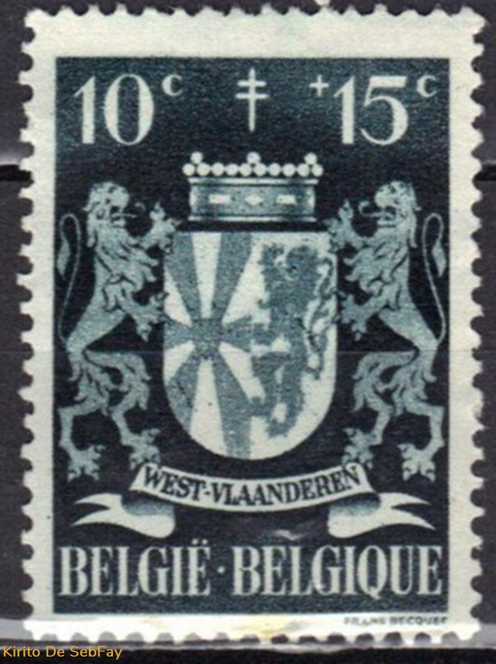 BELGIQUE - ANTITUBERCULEUX - ARMOIRIES DES PROVINCES- 1945 - 10c 15c timbres belgique antituberculeux armoiries des provinces 1945 10c 15c