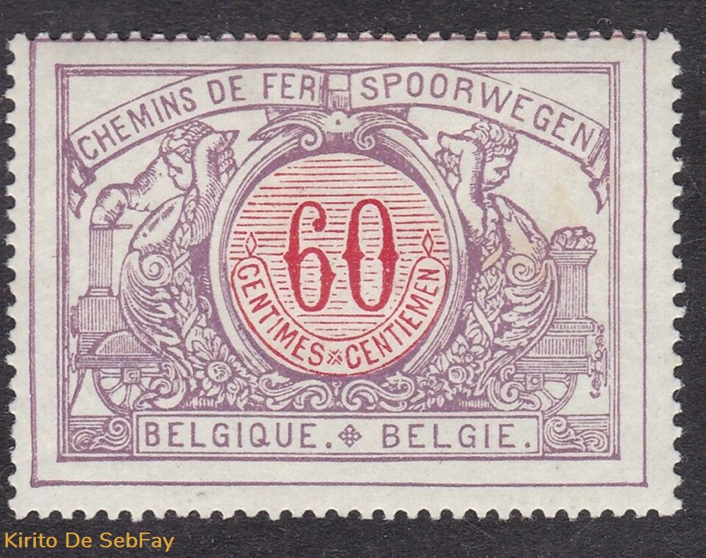 BELGIQUE - CHEMIN DE FER - 1902 - 60 timbres belgique chemin de fer 1902 60