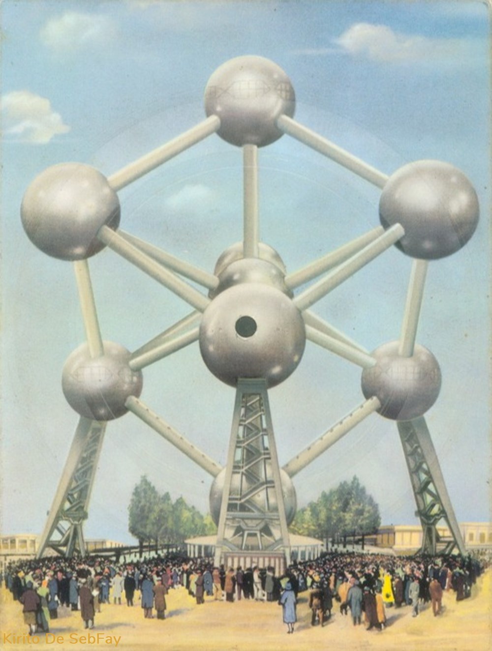 45T CARTE POSTALE - Nick, Nack, Paddy Wack - Marche De L'Atomium musique instruments disques vinyles 45t carte postale nick nack paddy wack marche de atomium