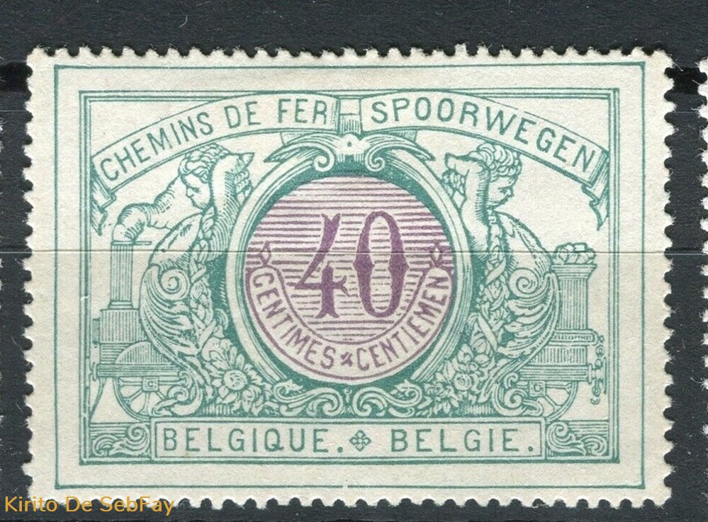 timbres belgique chemin de fer 1902 40