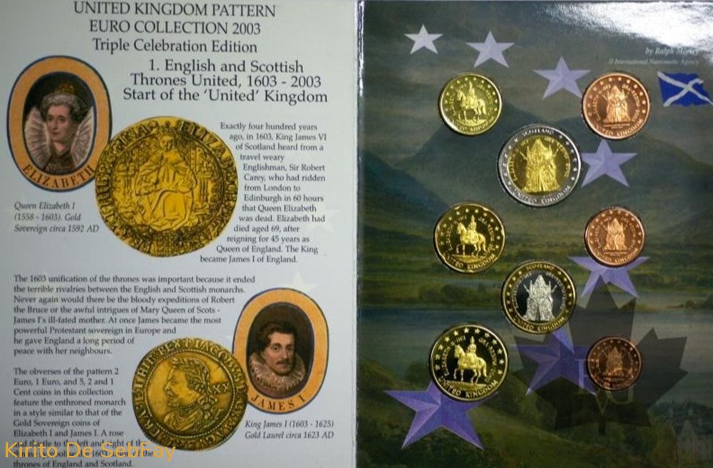 monnaies euros europe angleterre 2002 essai euro pattern