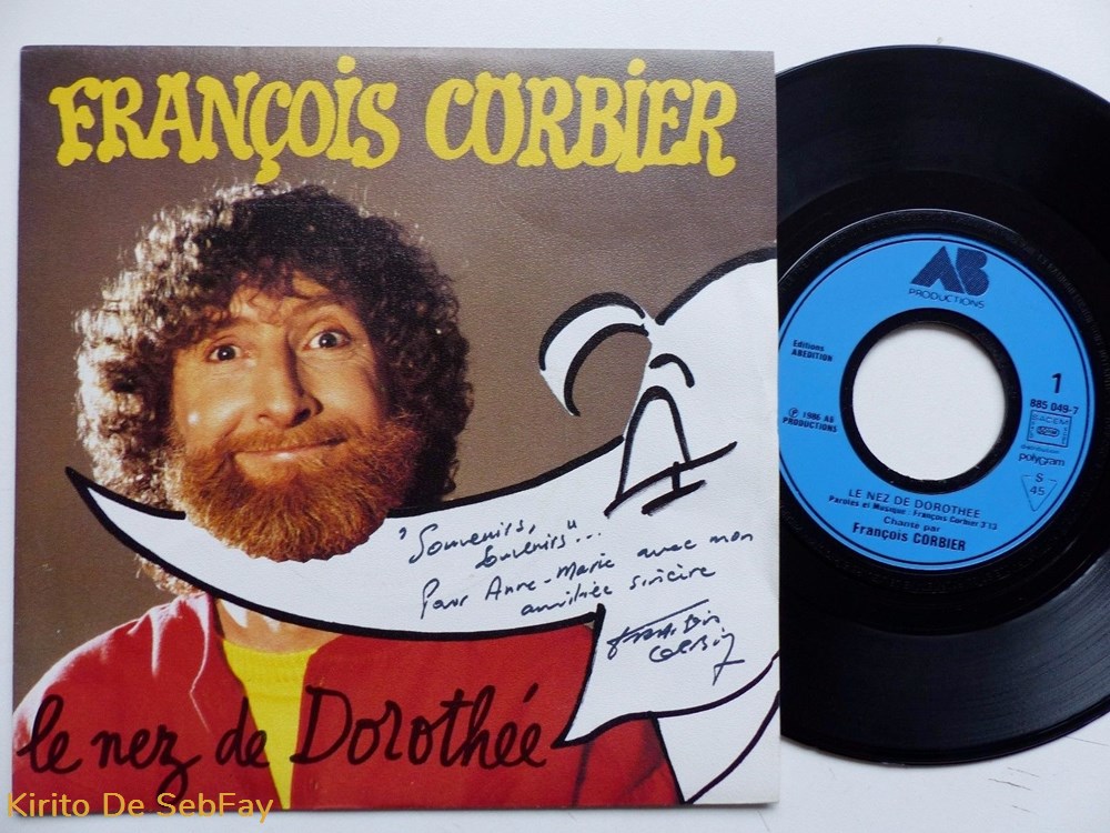 45T/DEDICACE - François Corbier 3 musique instruments disques vinyles 45t dedicace francois corbier