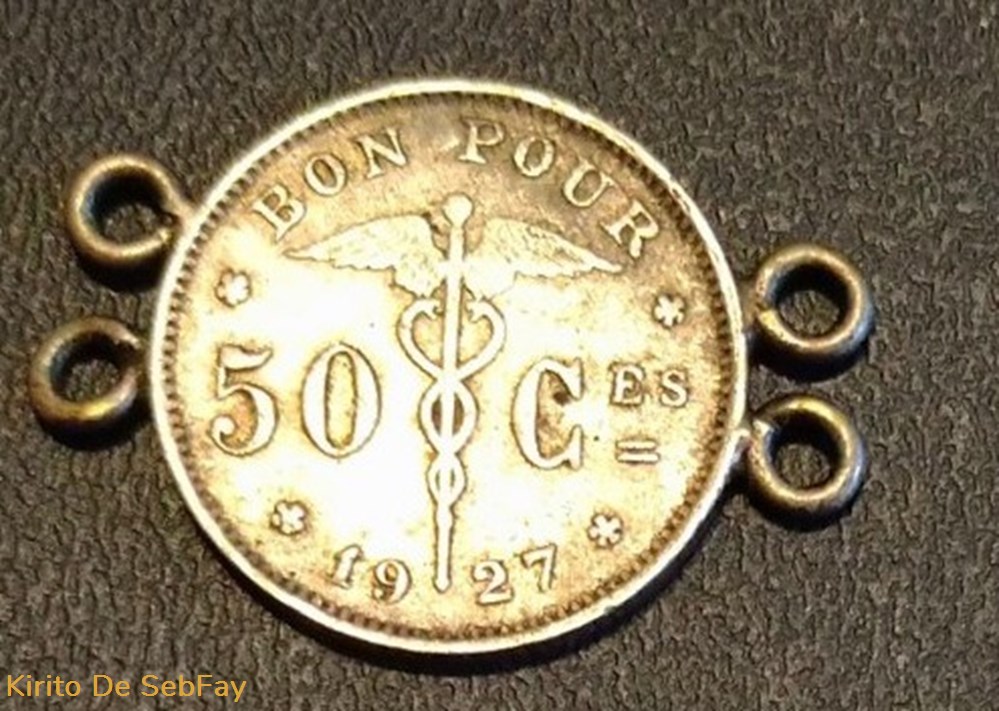 Belgique - 50 c 1927 en médaillon monnaies monde belgique 50 c 1927 en medaillon