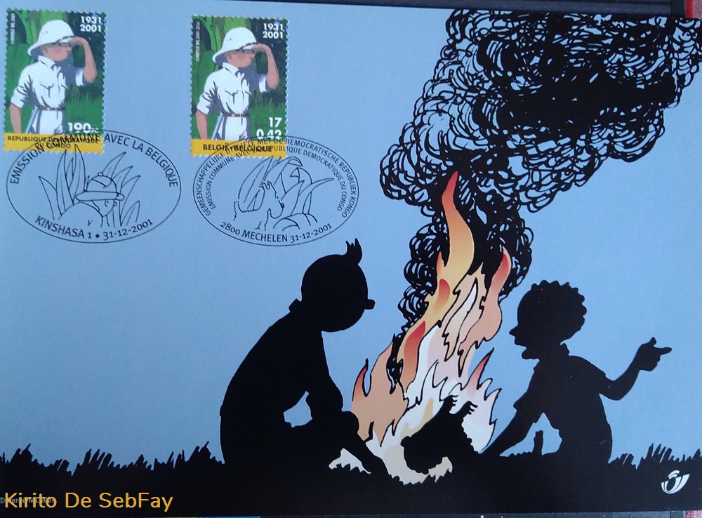 BELGIQUE/RDC - Timbres Tintin 2001 belgique rdc timbres tintin 2001