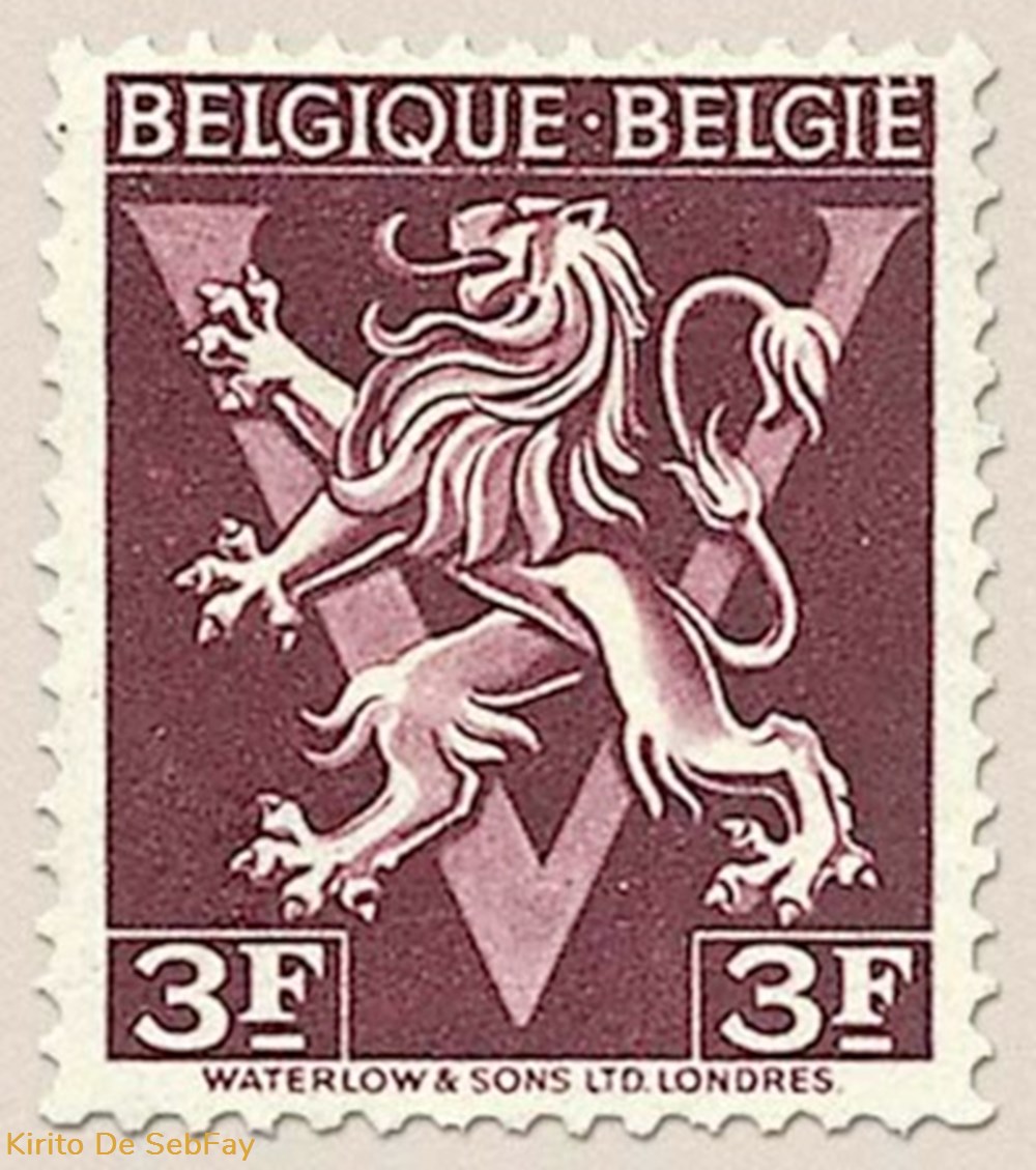 timbres belgique belgie lion heraldique ornement v 3fr