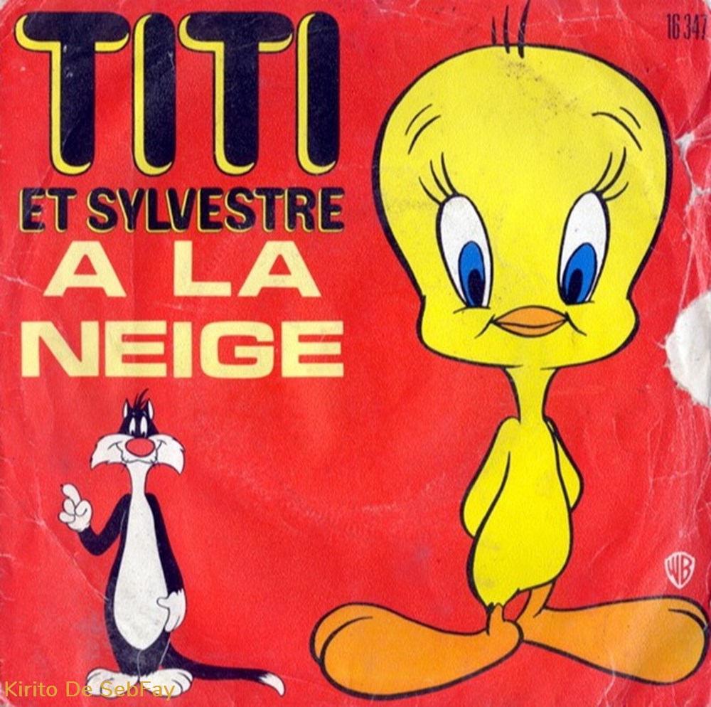 musique instruments disques vinyles 45t titi et sylvestre a la neige