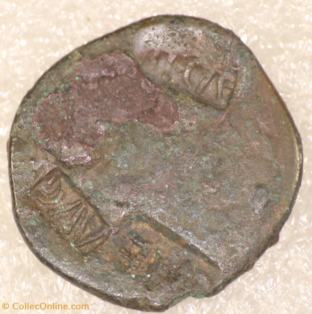 TIBERE - CAESAR EN CONTREMARQUE monnaies antiques romaines republicaines imperiales tibere caesar en contremarque