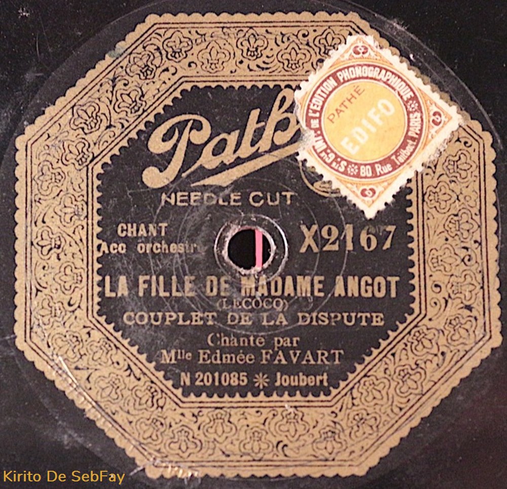 78T - Edmée Favart - La Fille de Madame Angot - Shellac, 10'', 78 RPM musique instruments disques vinyles 78t edmee favart la fille de madame angot shellac 10 78 rpm