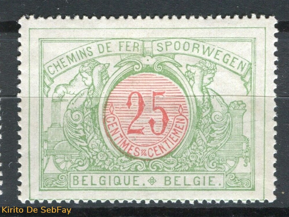 BELGIQUE - CHEMIN DE FER - 1902 - 25 timbres belgique chemin de fer 1902 25