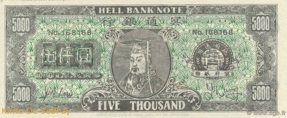 Chine - 5000 Dollars - 1990-2008 billets chine 5000 dollars 1990 2008