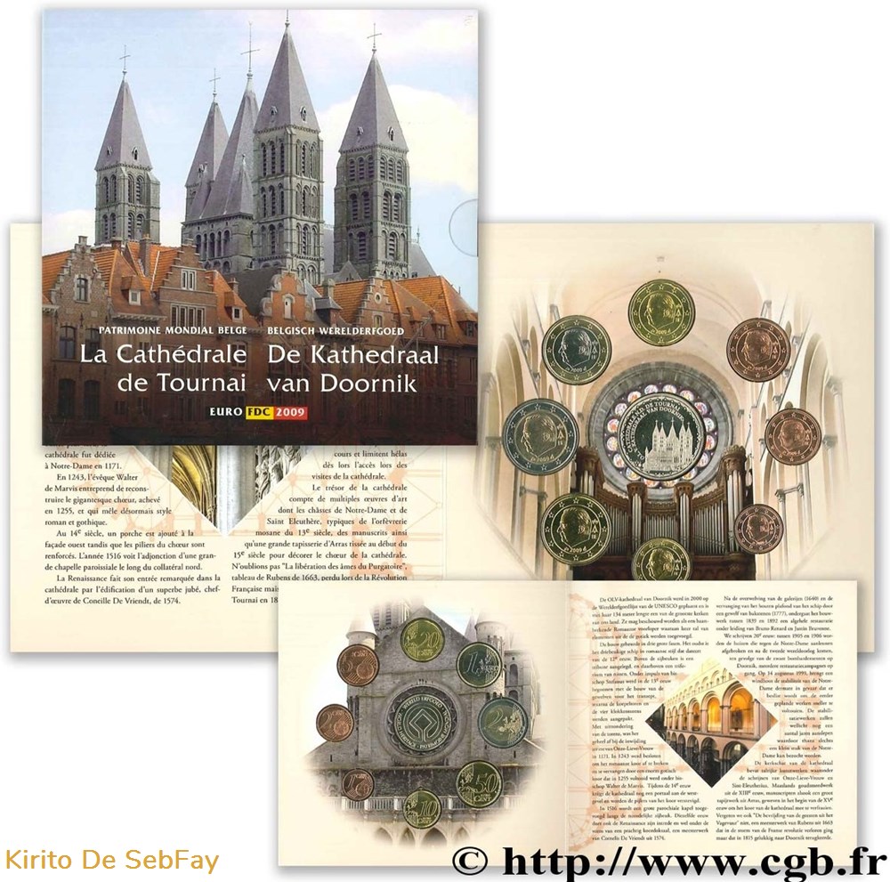 monnaies euros belgique la cathedrale de tournai 2009
