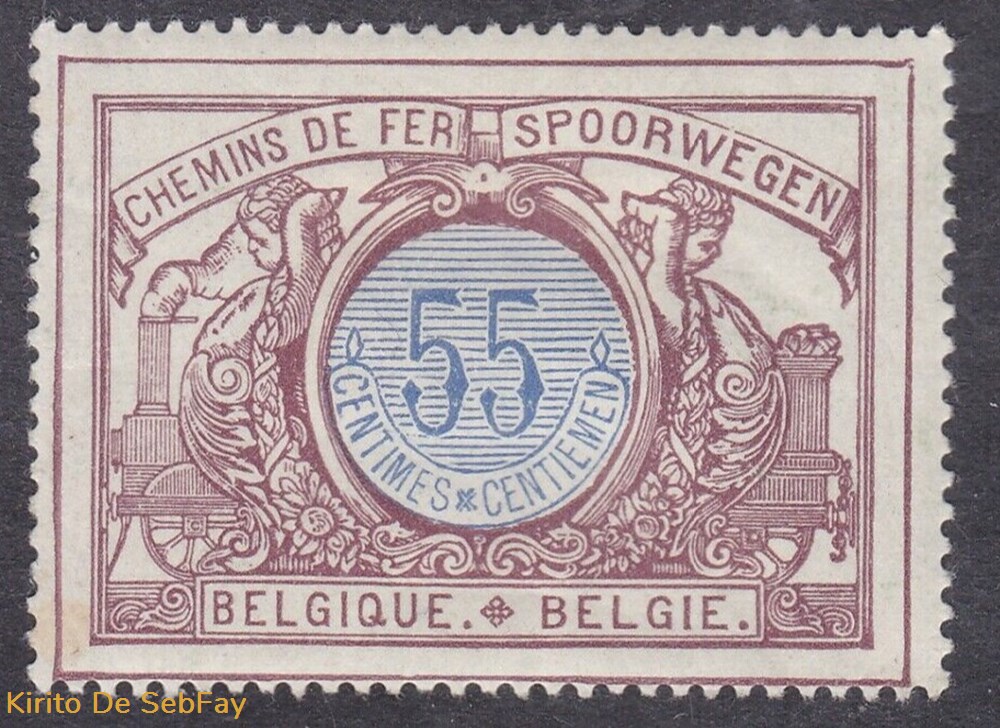 timbres belgique chemin de fer 1902 55