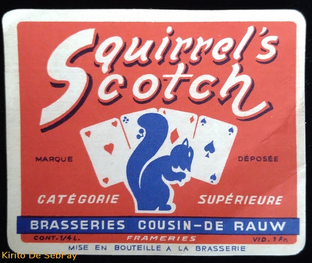 Etiquette de Brasserie Cousin * De Rauw Frameries art la table argenterie bistrot alimentation etiquettes etiquette de brasserie cousin de rauw frameries