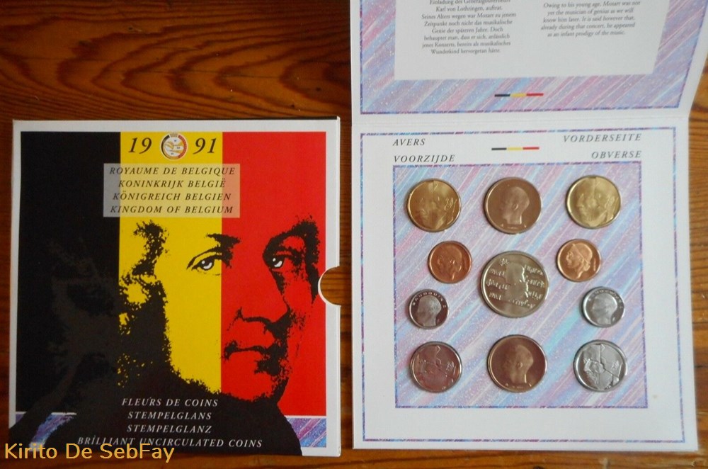 monnaies monde belgique coffret mozart 1991