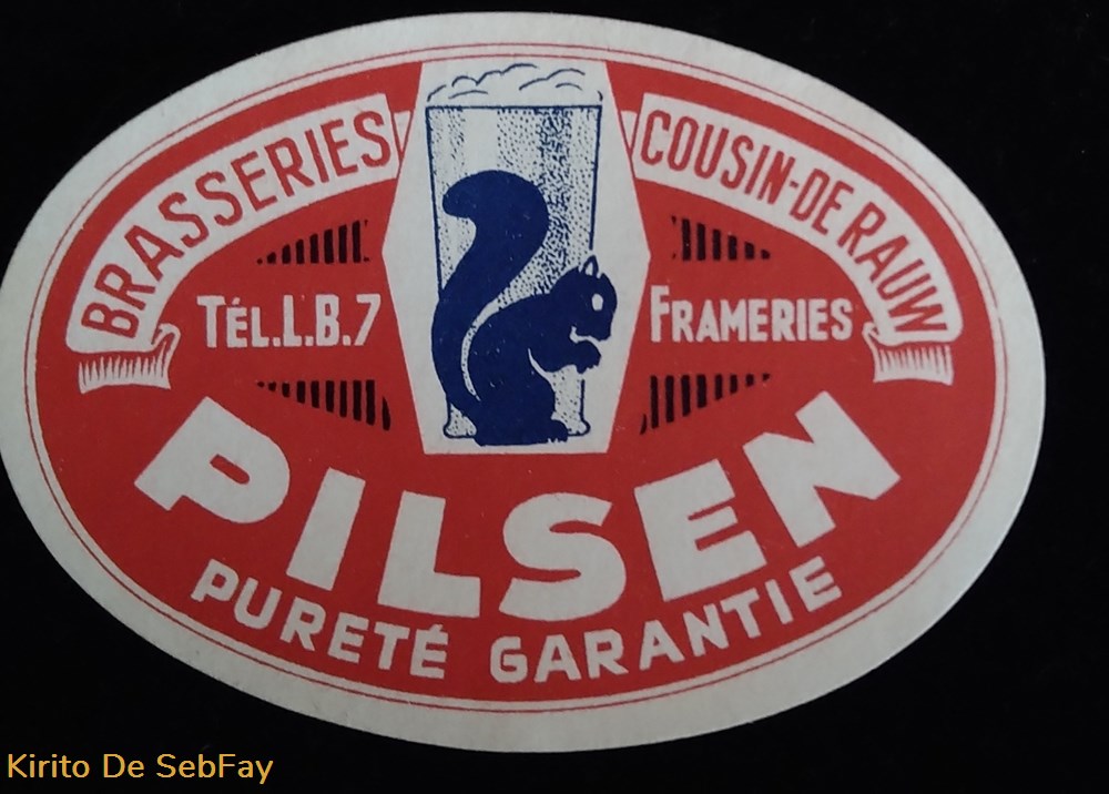 Etiquette de Brasserie Cousin * De Rauw Frameries art la table argenterie bistrot alimentation etiquettes etiquette de brasserie cousin de rauw frameries