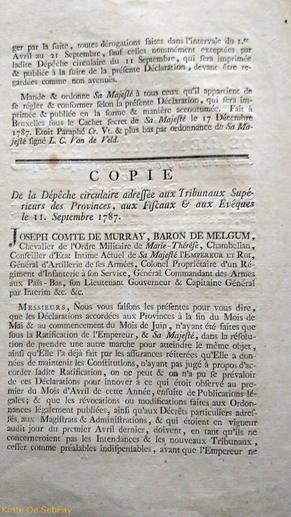 Déclaration concernant les édits et ordonnances qui étaient publiée au 1er avril 1787 2 documents anciens declaration concernant les edits et ordonnances qui etaient publiee au 1er avril 1787