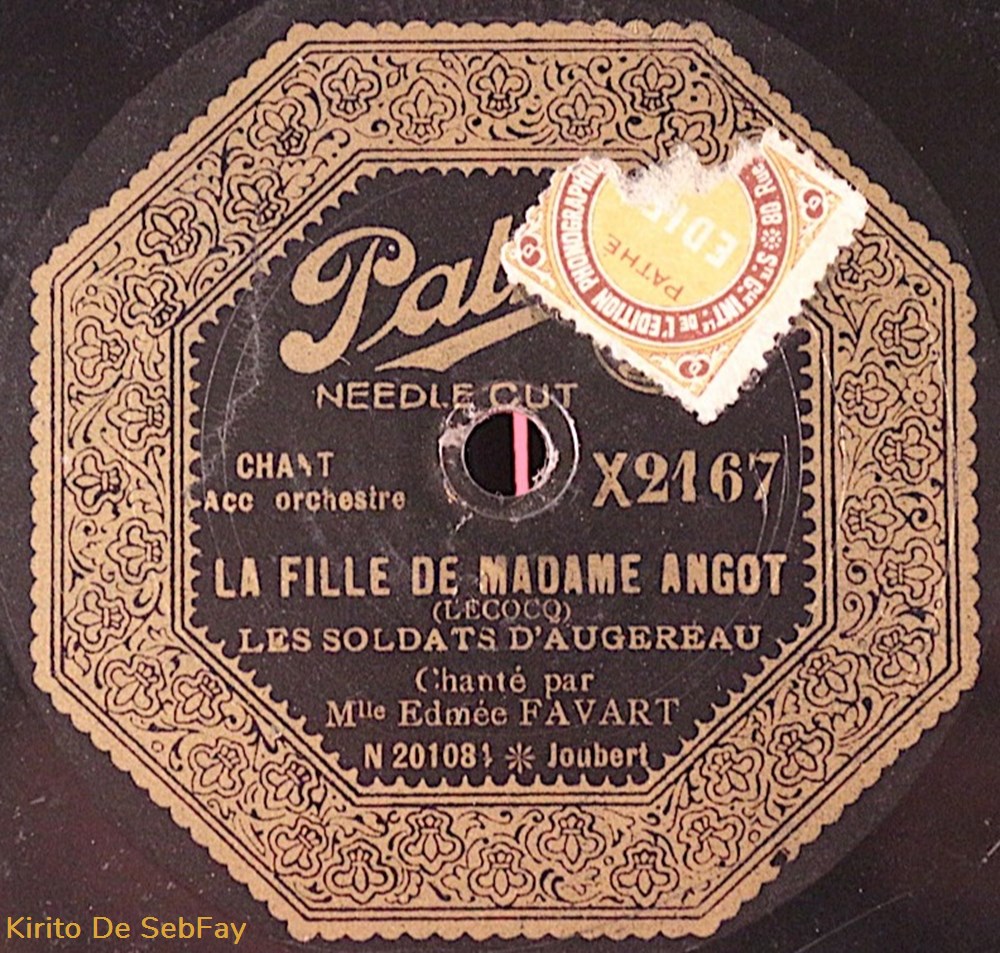 78T - Edmée Favart - La Fille de Madame Angot - Shellac, 10'', 78 RPM musique instruments disques vinyles 78t edmee favart la fille de madame angot shellac 10 78 rpm