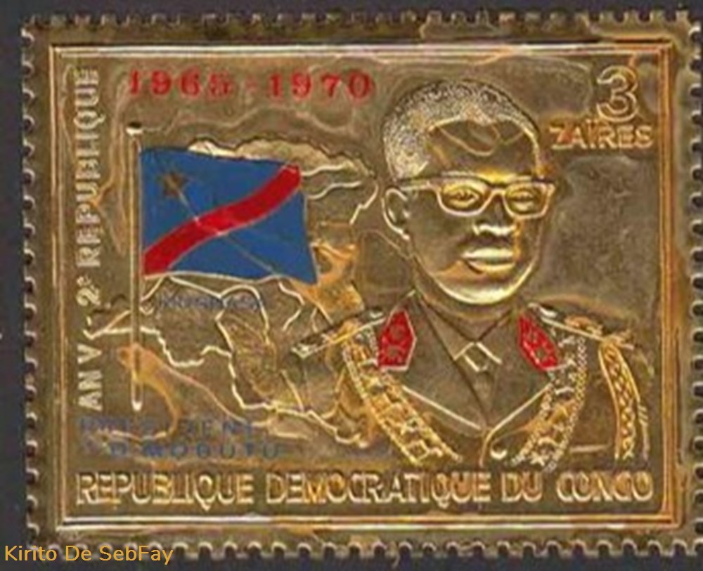 ZAIRE - 1979 - Mobutu - timbre d'or timbres zaire 1979 mobutu timbre or