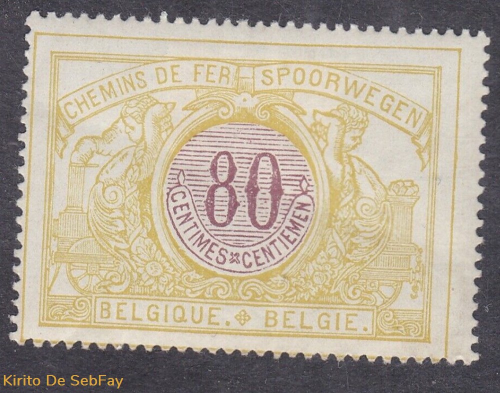 BELGIQUE - CHEMIN DE FER - 1902 - 80 timbres belgique chemin de fer 1902 80