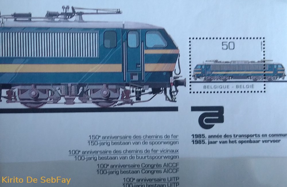 BELGIQUE - Timbre aniv chemin de fer SNCB 1985 timbres belgique timbre aniv chemin de fer sncb 1985