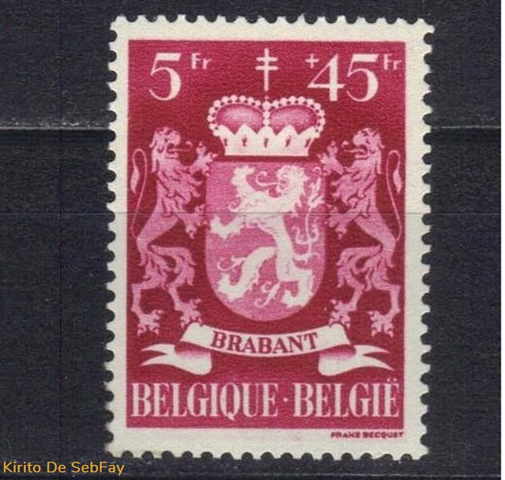timbres belgique antituberculeux armoiries des provinces 1945 5fr 45fr