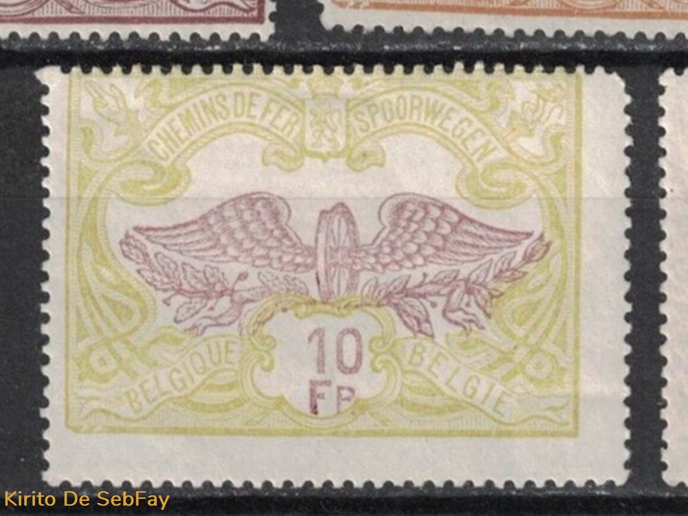 BELGIQUE - CHEMIN DE FER - 1902 - 10FR timbres belgique chemin de fer 1902 10fr