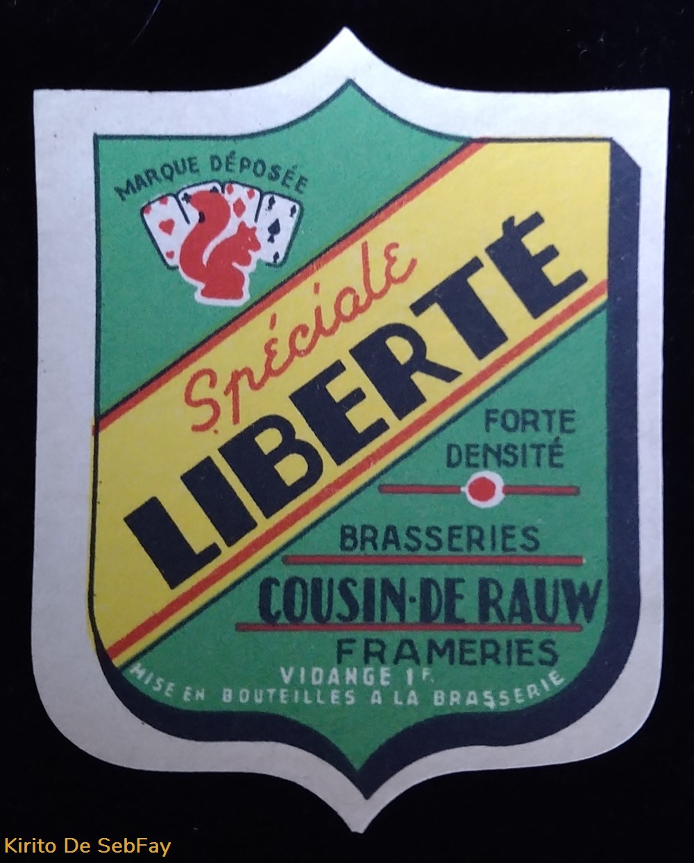 Etiquette de Brasserie Cousin * De Rauw Frameries art la table argenterie bistrot alimentation etiquettes etiquette de brasserie cousin de rauw frameries