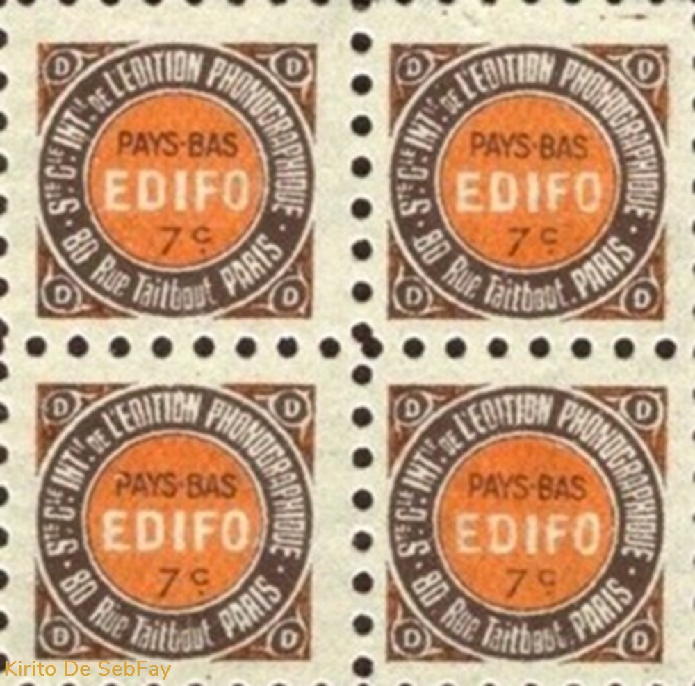 EDIFO/BIEM Gramophone Record Stamps - 1930 musique instruments disques vinyles edifo biem gramophone record stamps 1930