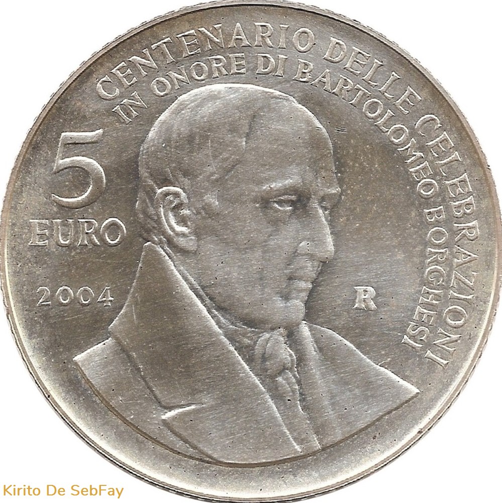 monnaies saint marin 5 euros 2004 centenario delle celebrazioni in onore di bartolomeo borghesi