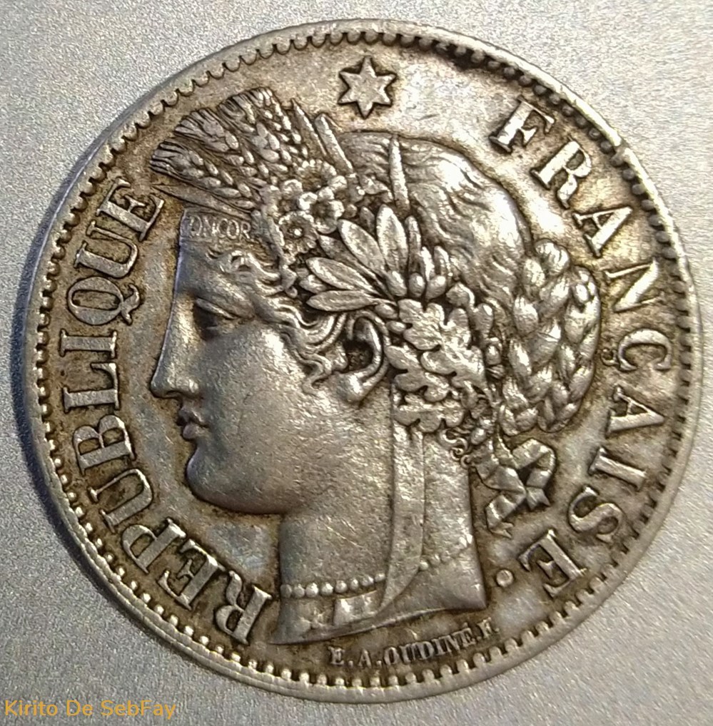 monnaies monde france 2 francs ceres iiie republique avec legende
