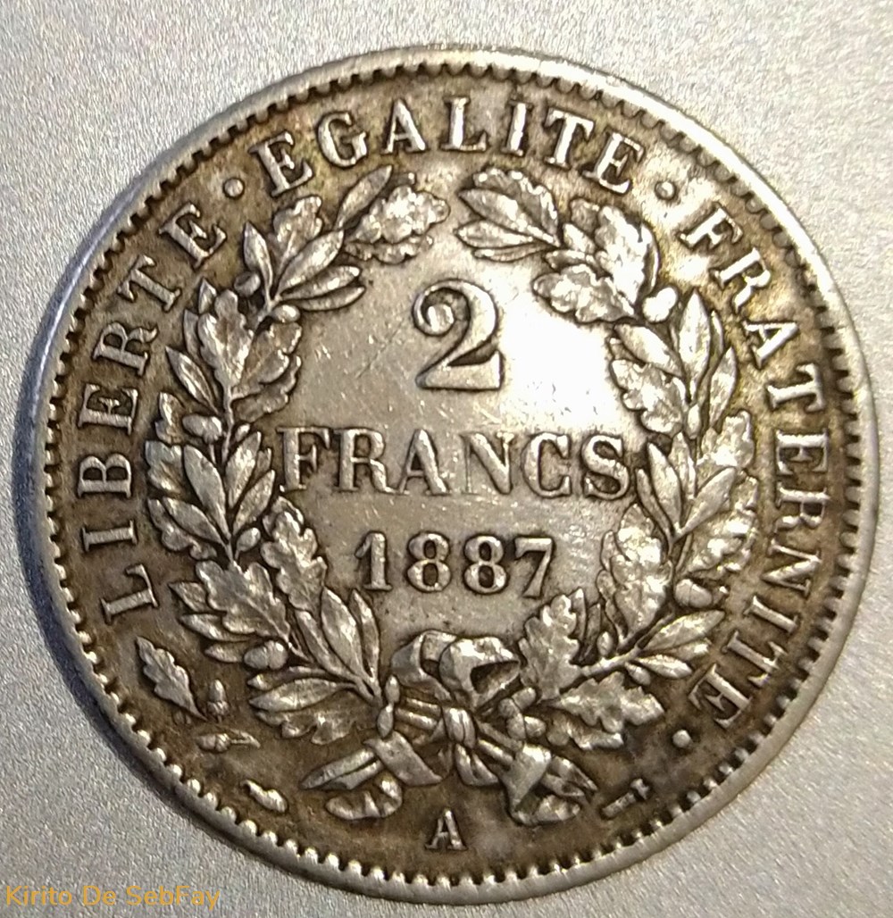 monnaies monde france 2 francs ceres iiie republique avec legende