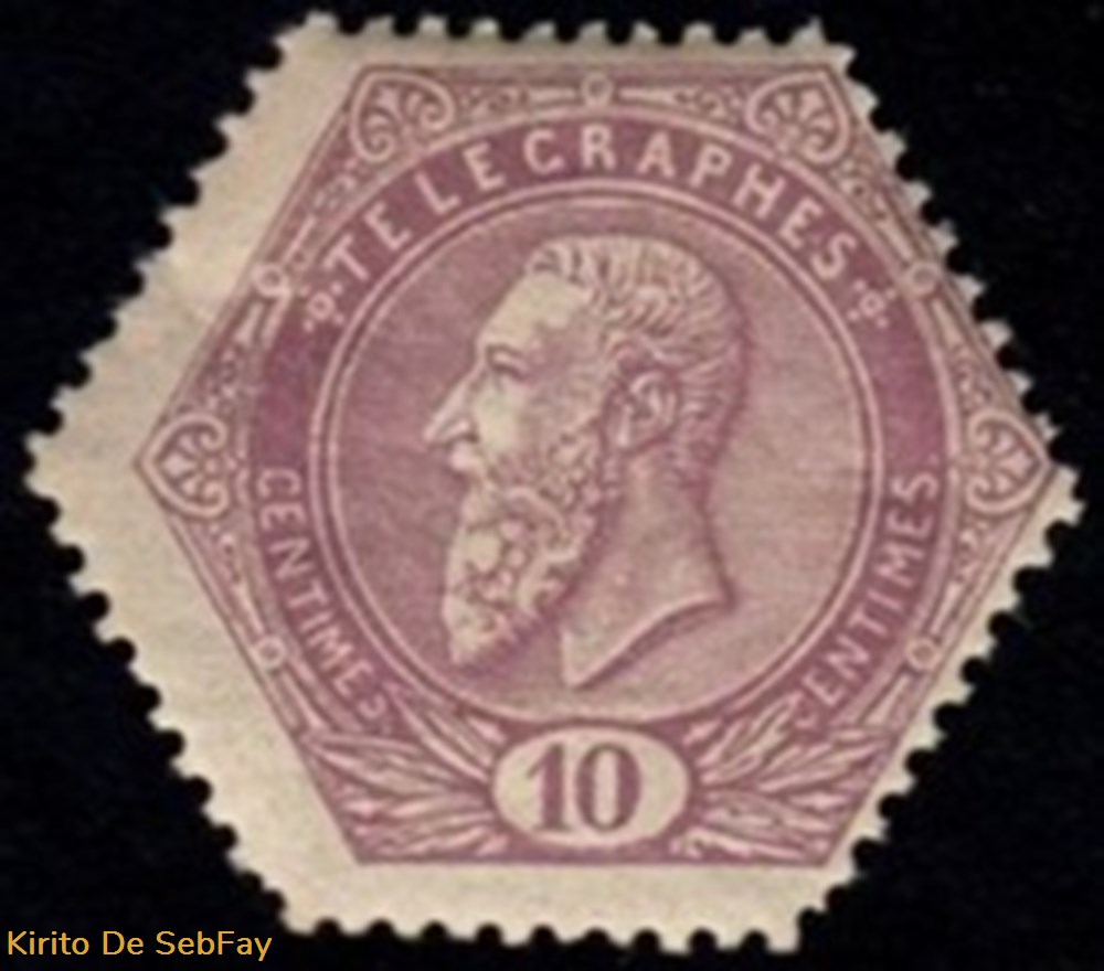BELGIQUE - Timbre télégraphe - 1871 - 10 timbres belgique timbre telegraphe 1871 10