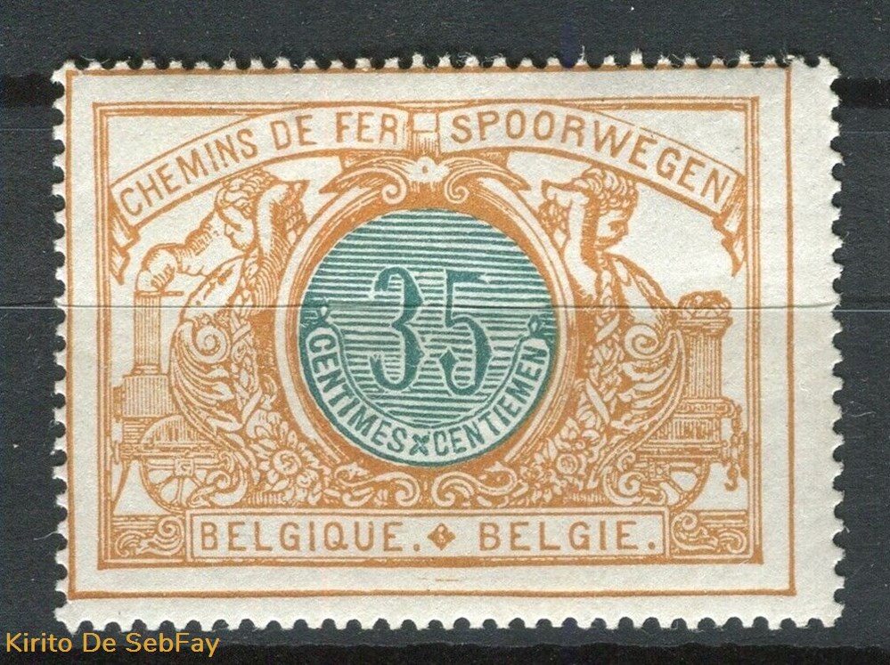 BELGIQUE - CHEMIN DE FER - 1902 - 35 timbres belgique chemin de fer 1902 35