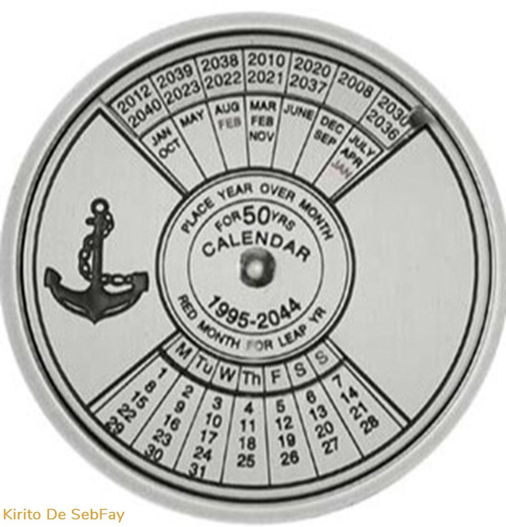 RDC - Rotating 50 Year Calendar - 1995 monnaies monde congo rdc rotating 50 year calendar 1995
