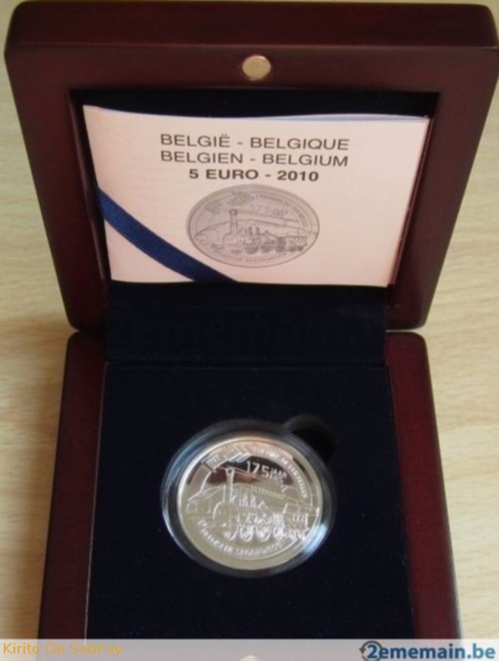 monnaies monde belgique 5 euros 150 ans des chemins de fer belges