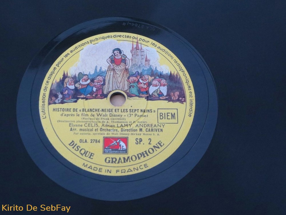78T - L'Histoire de Blanche Neige Et Les Sept Nains - Shellac, 10'', 78 RPM - 1938 4 musique instruments disques vinyles 78t histoire de blanche neige et les sept nains shellac 10 78 rpm 1938