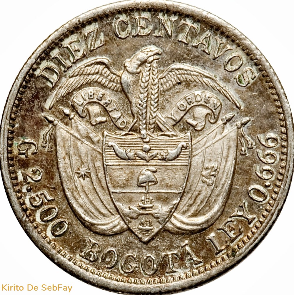 10 CENTAVOS - COLOMBIA (BRUXELLES) 1897 monnaies monde colombie 10 centavos colombia bruxelles 1897
