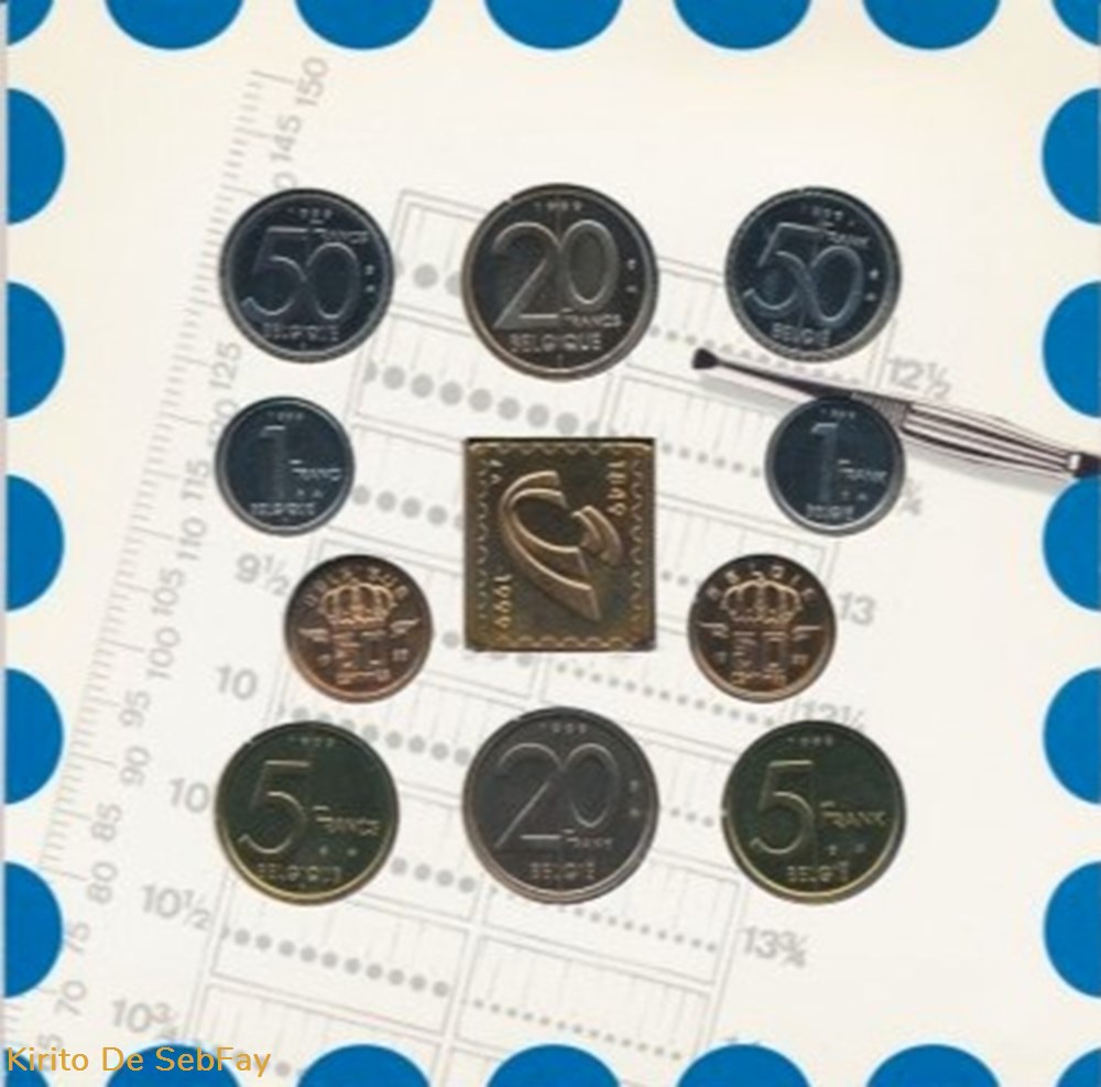 monnaies monde belgique 150 ans de timbres en belgique 1999
