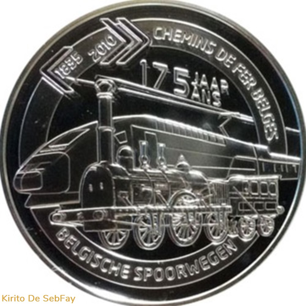 monnaies monde belgique 5 euros 150 ans des chemins de fer belges